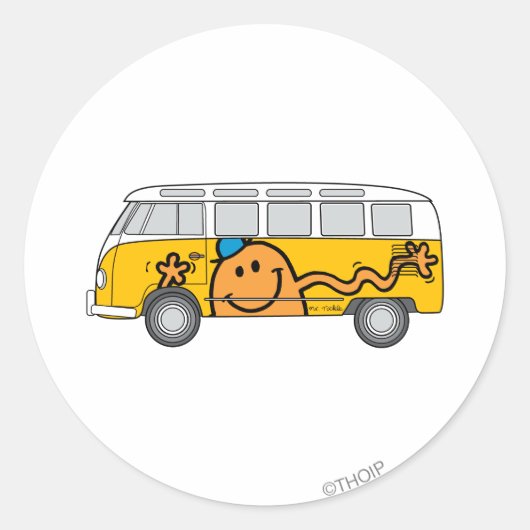 Kitzelbus Runder Aufkleber (Vorderseite)