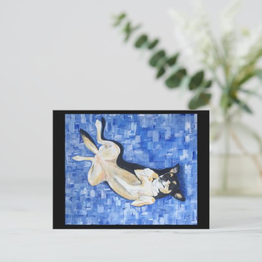 Kitzeln Sie mein Kelpie-Hundedesign Postkarte (Stehend Vorderseite)