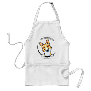 Kitzweißer Corgi, der ganz ungefähr ich sein ist Schürze