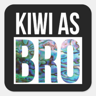 KIWI ALS BRO-GRUß PAUA QUADRATISCHER AUFKLEBER