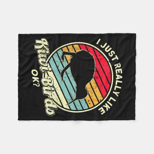 Kiwi &amp; New Zealand Uni-adults Black Cotton, Ly Fleecedecke (Vorderseite (Horizontal))