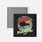 Kiwi & New Zealand Uni-adults Black Cotton, Ly Magnet (Vorderseite/Rückseite)