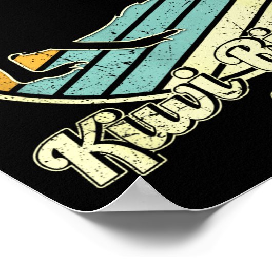 Kiwi & New Zealand Uni-adults Black Cotton, Ly Poster (Ecke)