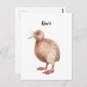 Kiwi Aquarell bemalt Vogelkarte. Postkarte (Vorne/Hinten)