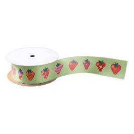 Kiwi Art Strawberry 1.5" Satin Ribbon Satinband