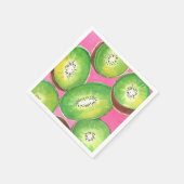 Kiwi auf rosa Cocktailserviette Nebel grün und ros Serviette (Ecke)