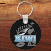 KIWI AZ Rugby-Vogel und Silberfarn Neuseeland Schlüsselanhänger (Vorderseite)