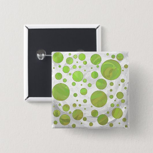 Kiwi Bash Green Polka Dot Button (Vorne & Hinten)