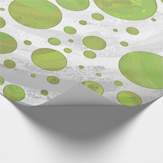 Kiwi Bash Green Polka Dot Geschenkpapier (Ecke)