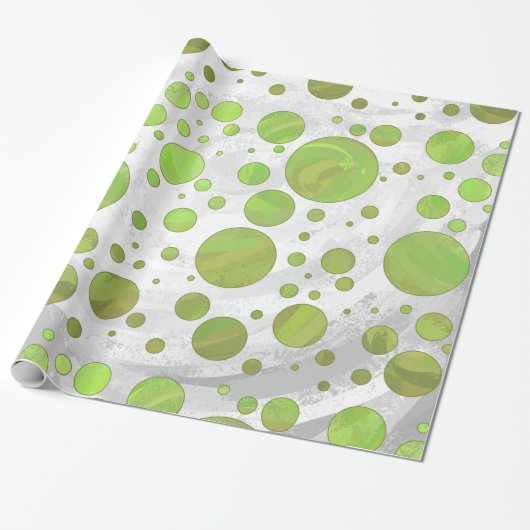 Kiwi Bash Green Polka Dot Geschenkpapier (Ungerollt)