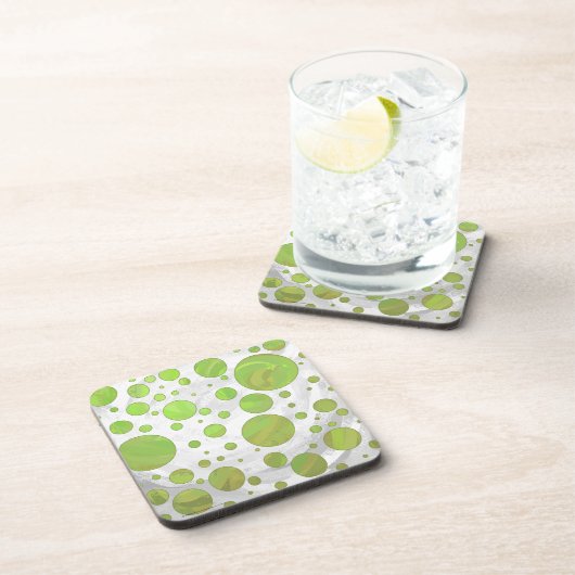 Kiwi Bash Green Polka Dot Untersetzer (Rechte Seite)