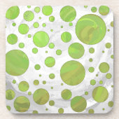 Kiwi Bash Green Polka Dot Untersetzer (Vorderseite)