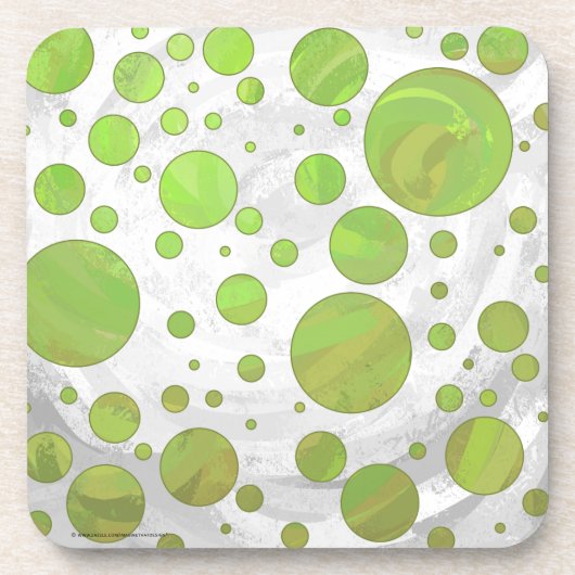 Kiwi Bash Green Polka Dot Untersetzer (Vorderseite)