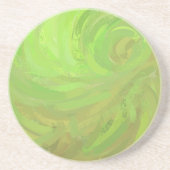 Kiwi Bash Green Swirl Sandstein Untersetzer (Vorne)