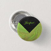 Kiwi Bash Green und Black Monogram Button (Vorne & Hinten)