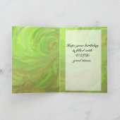 Kiwi Bash Green und Black Monogram Karte (Innenseite)