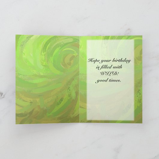 Kiwi Bash Green und Black Monogram Karte (Innenseite)