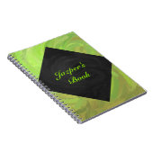 Kiwi Bash Green und Black Monogram Notizblock (Rechte Seite)