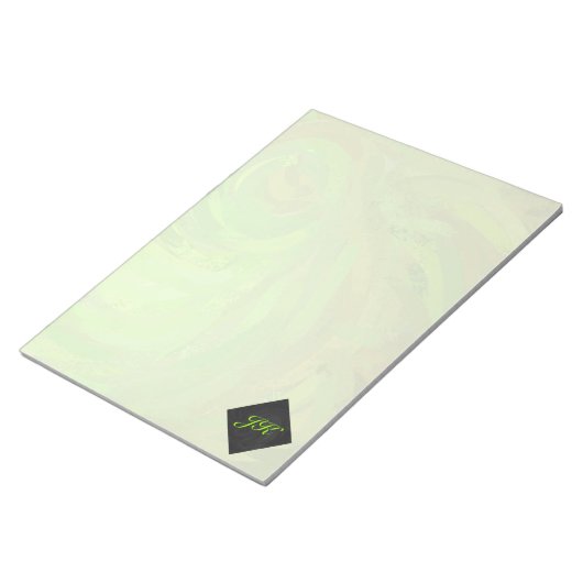 Kiwi Bash Green und Black Monogram Notizblock (angewinkelt)
