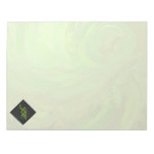 Kiwi Bash Green und Black Monogram Notizblock (Vorderseite)