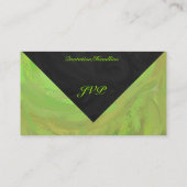 Kiwi Bash Green und Black Monogram Visitenkarte (Rückseite)