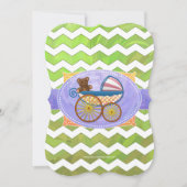 Kiwi Bash Green Zickzack Baby Stuff Einladung (Vorderseite)