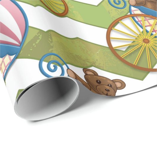 Kiwi Bash Green Zickzack Baby Stuff Geschenkpapier (Rolleneckpunkt)