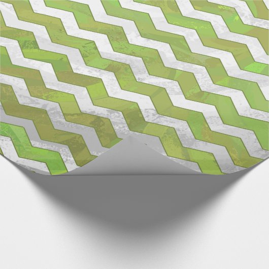 Kiwi Bash Green Zickzack Pattern Geschenkpapier (Ecke)