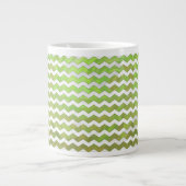Kiwi Bash Green Zickzack Pattern Jumbo-Tasse (Vorderseite)