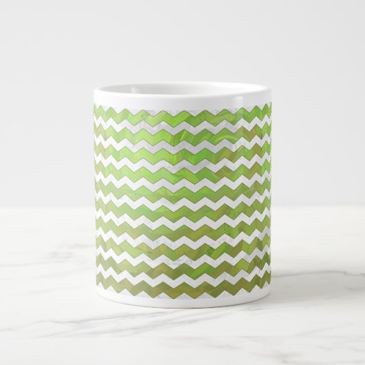 Kiwi Bash Green Zickzack Pattern Jumbo-Tasse (Vorderseite)