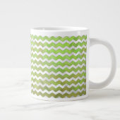 Kiwi Bash Green Zickzack Pattern Jumbo-Tasse (Rechts)