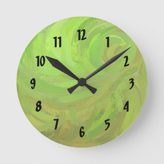 Kiwi Bash Runde Wanduhr (Vorderseite)