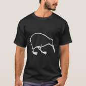 Kiwi Bird Abzeichen Patch Line Icon Neuseeland T-Shirt (Vorderseite)