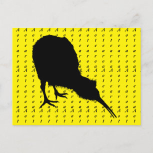 Kiwi Bird & Aotearoa (schriftlich) Neuseeland Postkarte