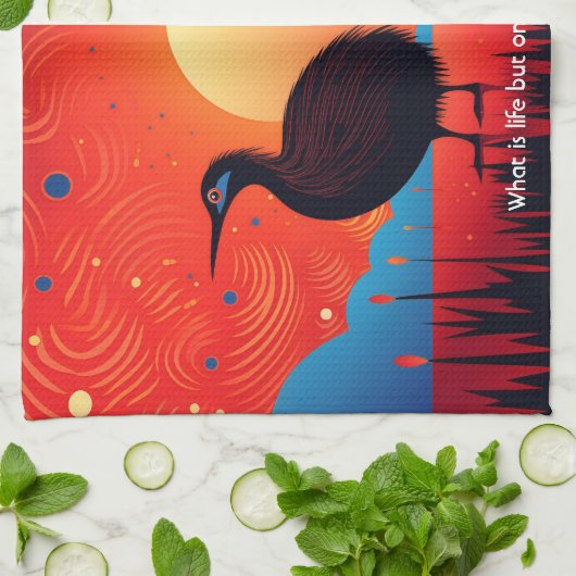 Kiwi Bird bei Twilight Geschirrtuch (Gefaltet)
