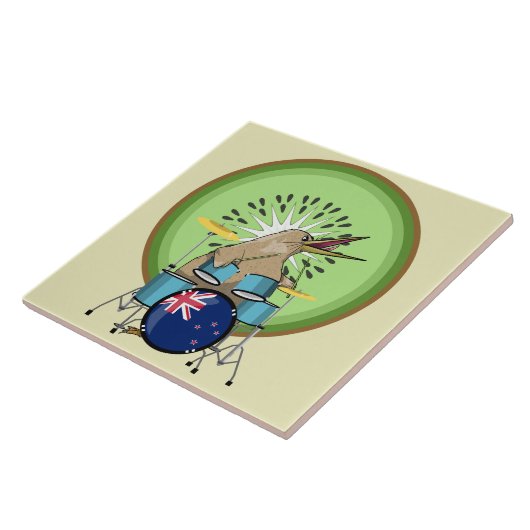 Kiwi Bird Drummer Fliese (Seite)