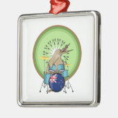 Kiwi Bird Drummer Ornament Aus Metall (Links)