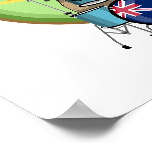 Kiwi Bird Drummer Poster (Ecke)