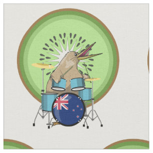 Kiwi Bird Drummer Stoff