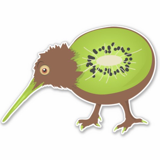 Kiwi Bird Funny Fruit Aufkleber (Vorderseite)