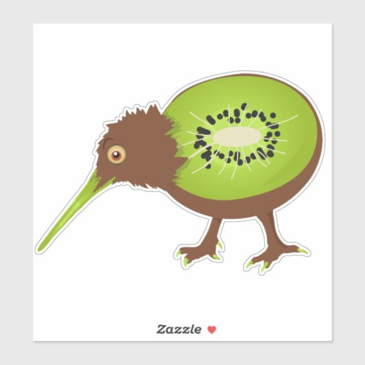 Kiwi Bird Funny Fruit Aufkleber (Blatt)