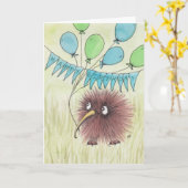 Kiwi Bird Happy Birthday Karte (Gelbe Blume)