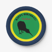 Kiwi Bird & Happy Birthday, Neuseeland Party Pappteller (Vorderseite)