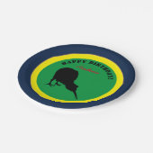 Kiwi Bird & Happy Birthday, Neuseeland Party Pappteller (Schrägansicht)