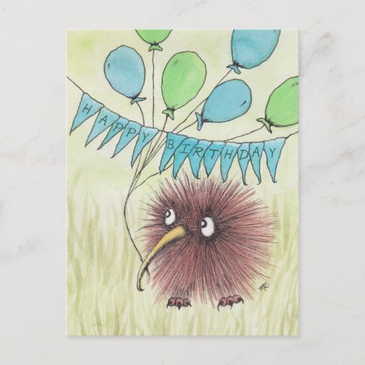Kiwi Bird Happy Birthday Postkarte (Vorderseite)