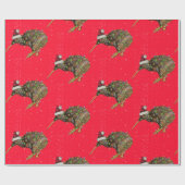 Kiwi Bird in den Weihnachtsbeleuchtung Neuseeland Geschenkpapier (Flach)