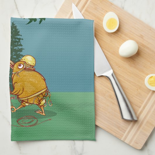 Kiwi Bird Klettern Geschirrtuch (Viertel Falte)