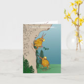 Kiwi Bird Klettern Karte (Gelbe Blume)