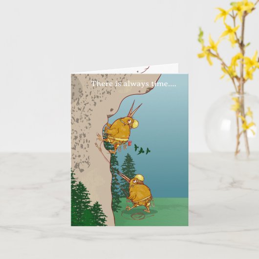 Kiwi Bird Klettern Karte (Gelbe Blume)
