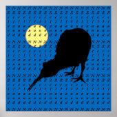 Kiwi Bird, Moon & Neuseeland Text /Bro Posters Poster (Vorne)